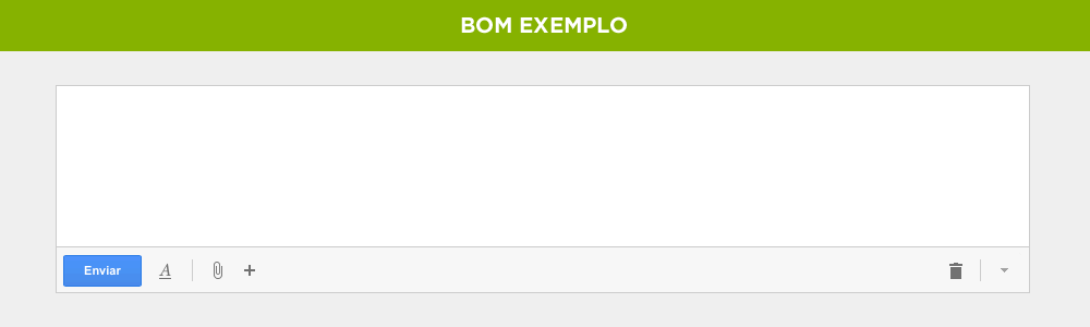Caixa de texto do Gmail: fácil de ser utilizada, simples e direta.