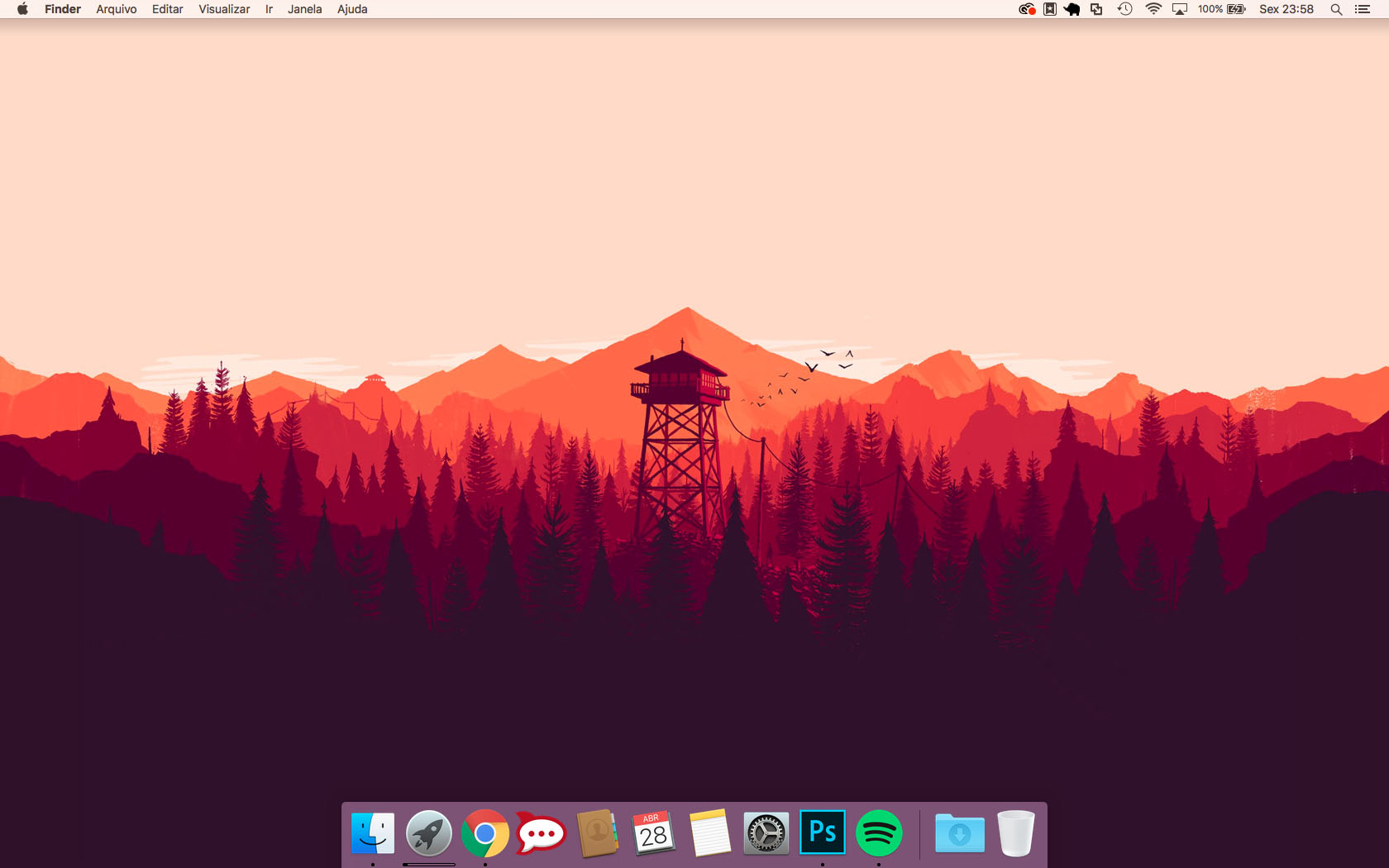 Área de trabalho minimalista, sem nenhum atalho ou arquivo"/>
