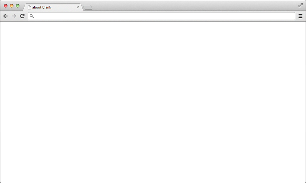 Aplicativo do Google Chrome aberto: interface extremamente simplista