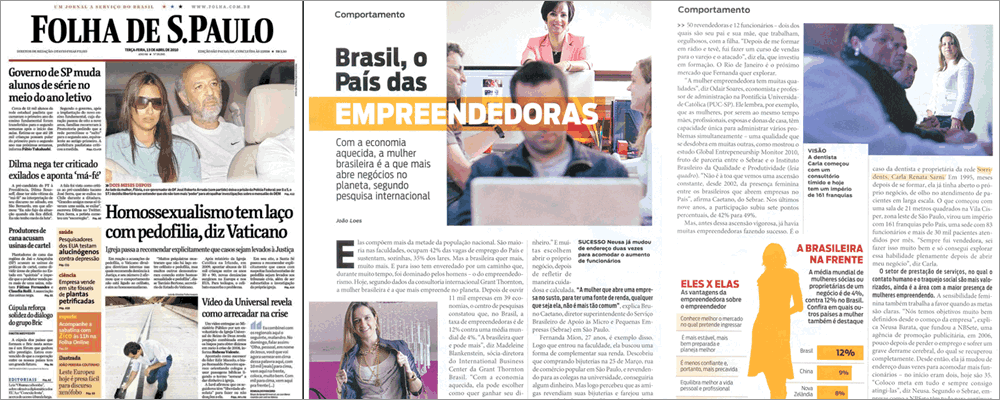 Jornal Folha de São Paulo e Revista Istoé utilizando-se de textos justificados em suas páginas