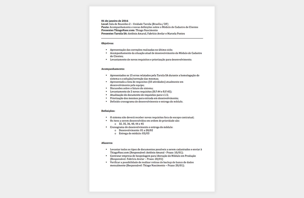 Modelo de ata exemplo