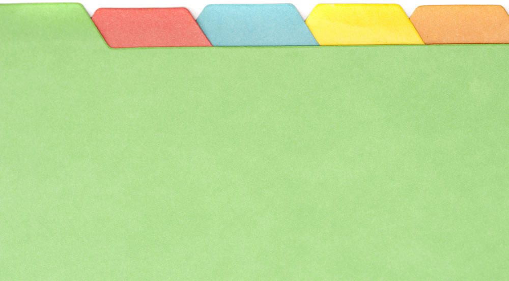 Pasta com várias abas.